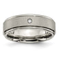 High-Quality Chiseled Titanium 7mm Band with 0.05ct Diamond Accents - Stylish Value-10