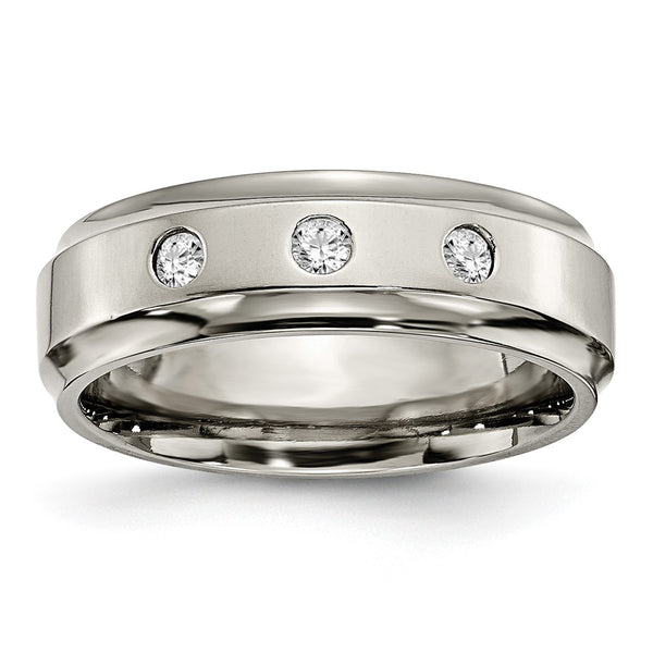 Chisel Titanium 7mm Band with 1/5 Carat Diamond