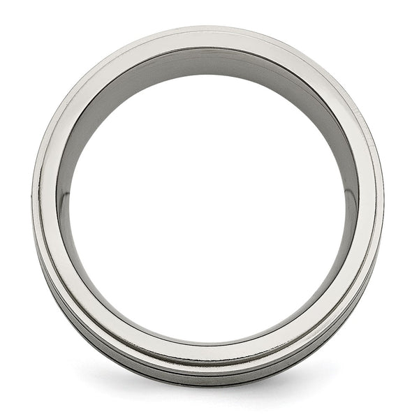 9mm Titanium Band with 1/4 Carat Diamond - Brushed Polish