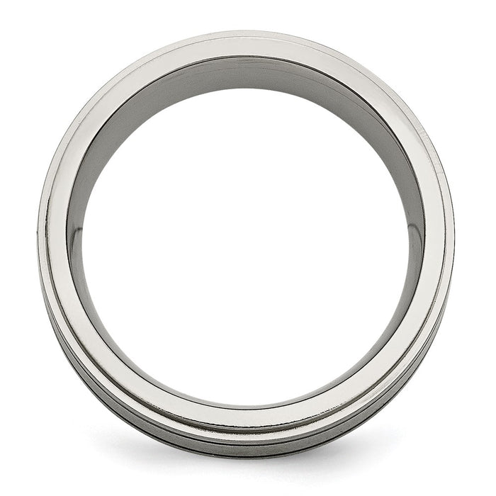Buy Exclusive 9mm Chiseled Titanium Band with 1/4 Carat Diamond Inlay - Stylish!-2