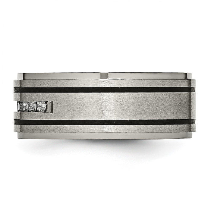 Buy Exclusive 9mm Titanium Band with 1/4 Carat Diamond | Stylish Enamel Finish-3