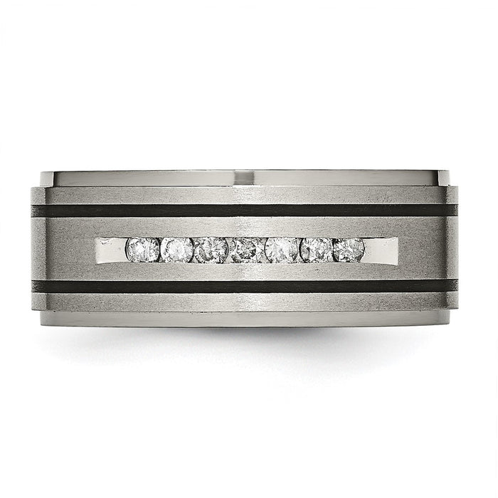 Buy High-Quality 9mm Titanium Band with 1/4 Carat Diamond Accent - Stylish Value-4