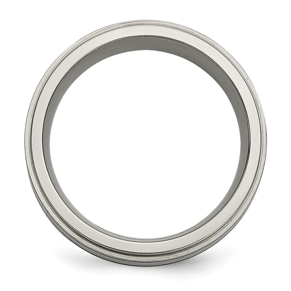9mm Titanium Brushed & Polished Band with 1/2 Carat Diamond Accent