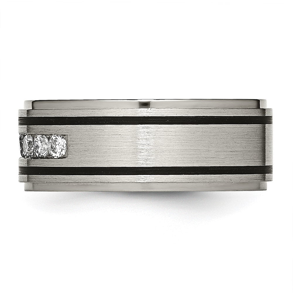 Buy High-Quality 9mm Titanium Band with 1/2 Carat Diamond Accent - Stylish Value!