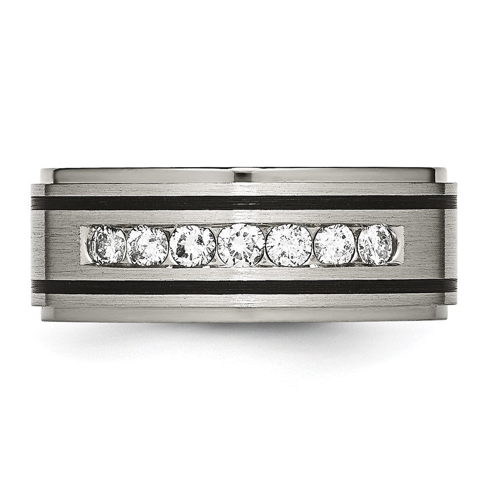 Buy High-Quality 9mm Titanium Band with 1/2 Carat Diamond - Stylish Value!