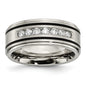 Buy High-Quality 9mm Titanium Band with 1/2 Carat Diamond Accent - Stylish Value!-1