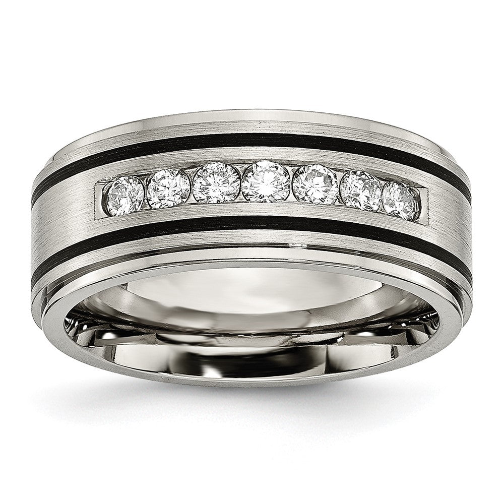 Buy Exclusive 9mm Chisel Titanium Band with 1/2 Carat Diamond - Stylish Value