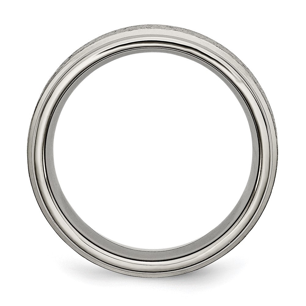 Buy Stylish 8mm Brushed Titanium Chisel Band | Exclusive Ridged Edge Design