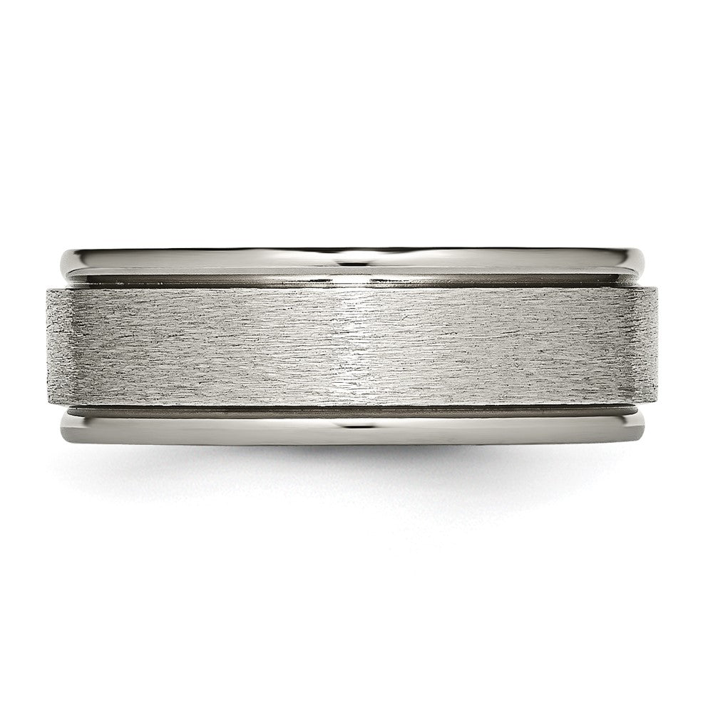 Buy Stylish 8mm Brushed Titanium Chisel Band | Exclusive Ridged Edge Design
