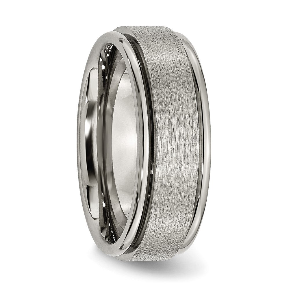 Buy Stylish 8mm Brushed Titanium Chisel Band | Exclusive Ridged Edge Design