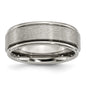 High-Quality Brushed Titanium 8mm Chisel Band with Ridged Edges - Stylish Value-17