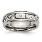 Buy Stylish 7mm Chiseled Titanium Band with Silver Inlay & 1pt Diamond-6