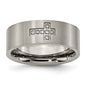 Buy Stylish Brushed Titanium 8mm Flat Band with 1/15 Carat Diamond Accent-10