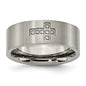 Buy Stylish Brushed Titanium 8mm Flat Band with 1/15 Carat Diamond Accent-7