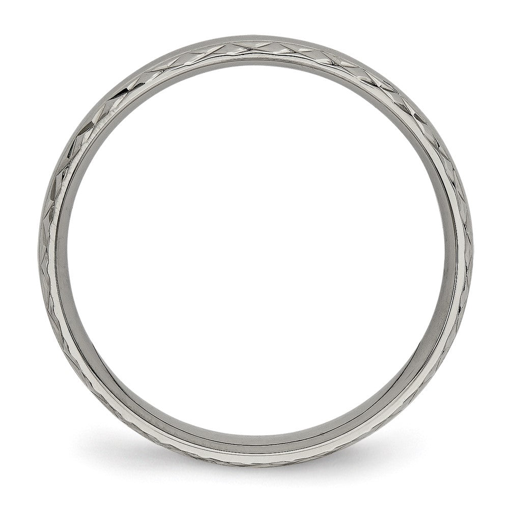 Buy Stylish 5mm Polished Titanium Chisel Band - Exclusive Criss-Cross Design