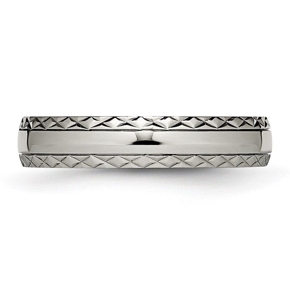 Buy Exclusive Polished Titanium Chisel Band - 5mm Grooved Design, Stylish & Durable