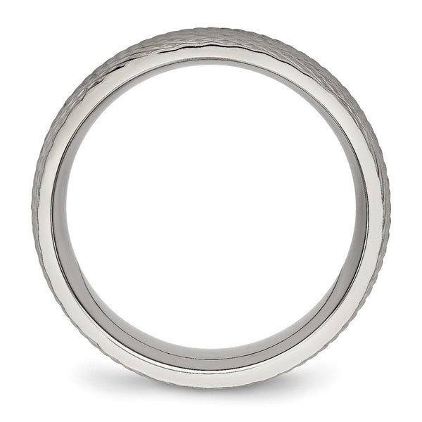 8mm Polished & Textured Titanium Band