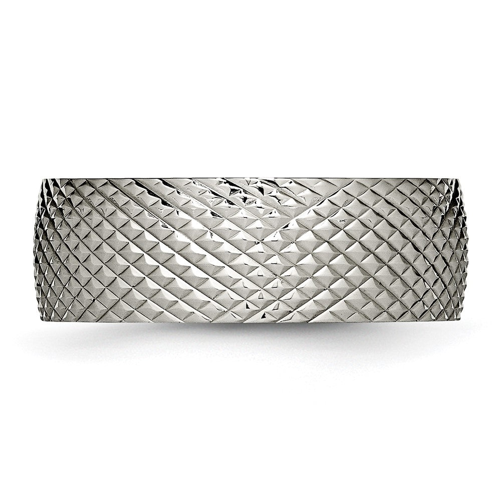 Buy Stylish 8mm Polished & Textured Titanium Band | High-Quality Value Ring
