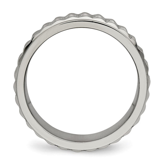 Buy Exclusive 8mm Polished Titanium Studded Ring - Stylish & Affordable Design