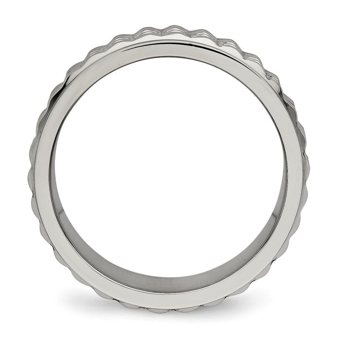 Buy Exclusive 8mm Polished Titanium Studded Ring - Stylish & Affordable Design-2