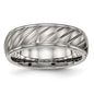 Buy Stylish 7mm Grooved Titanium Band - High-Quality Brushed & Polished Finish-9