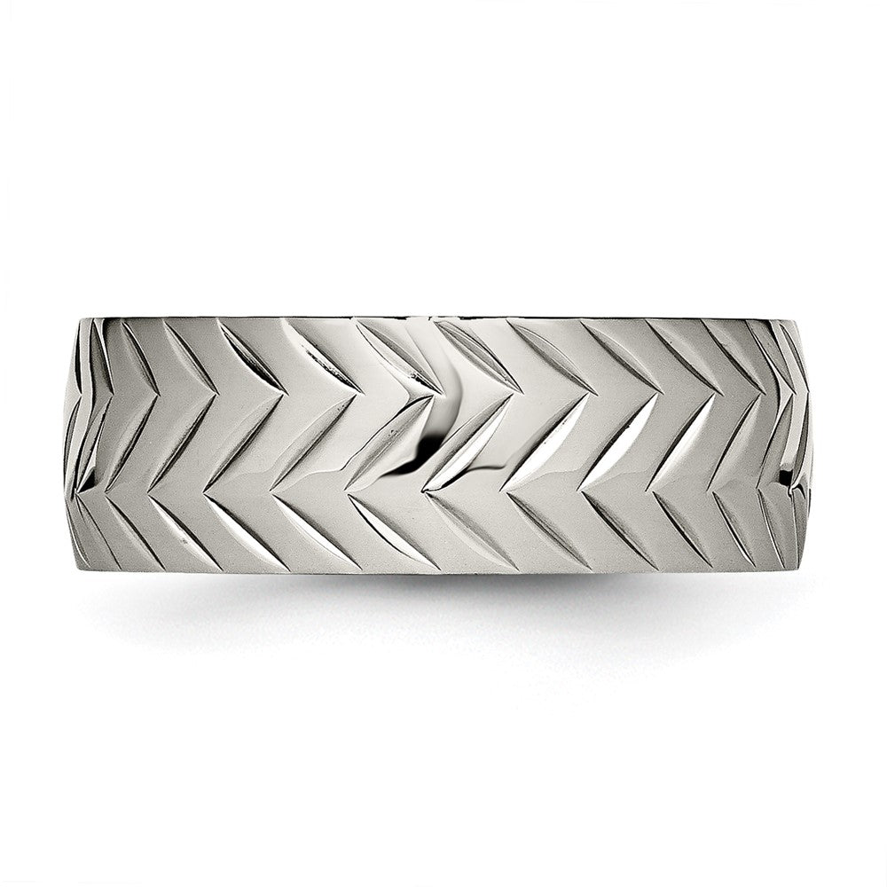 Buy Stylish 8mm Chiseled Titanium Diamond-Cut Ring - Luxury Design, Affordable Price
