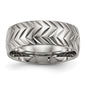 Buy Stylish 8mm Titanium Chisel Polished Diamond-Cut Ring | Affordable Luxury-12