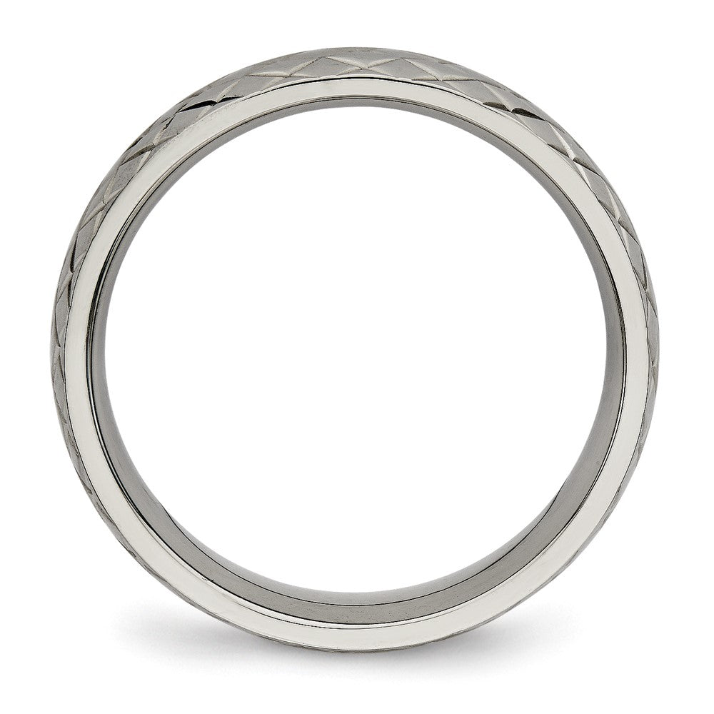 Buy Exclusive 6mm Chiseled Titanium Band - Stylish Polished & Textured Finish