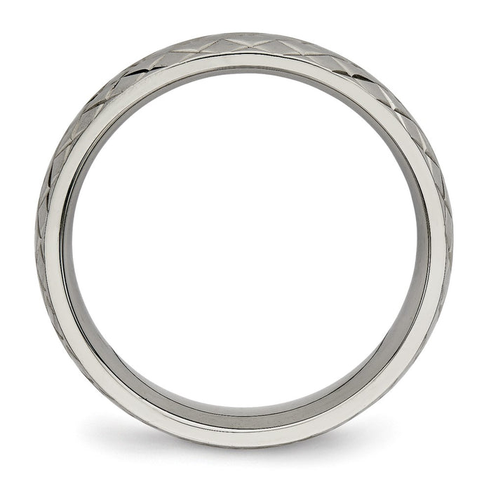 Buy Exclusive 6mm Chiseled Titanium Band - Stylish Polished & Textured Finish-2