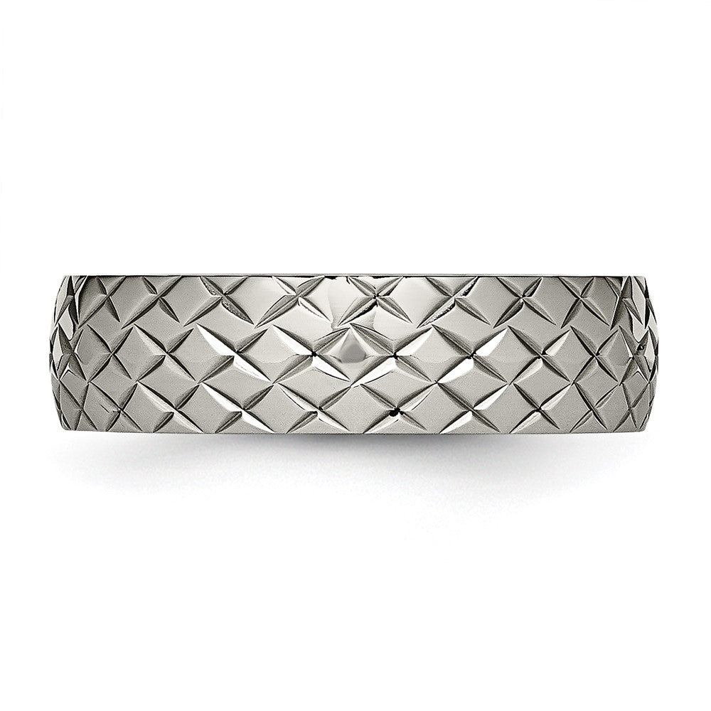 Buy Exclusive 6mm Chiseled Titanium Band - Stylish Polished & Textured Finish