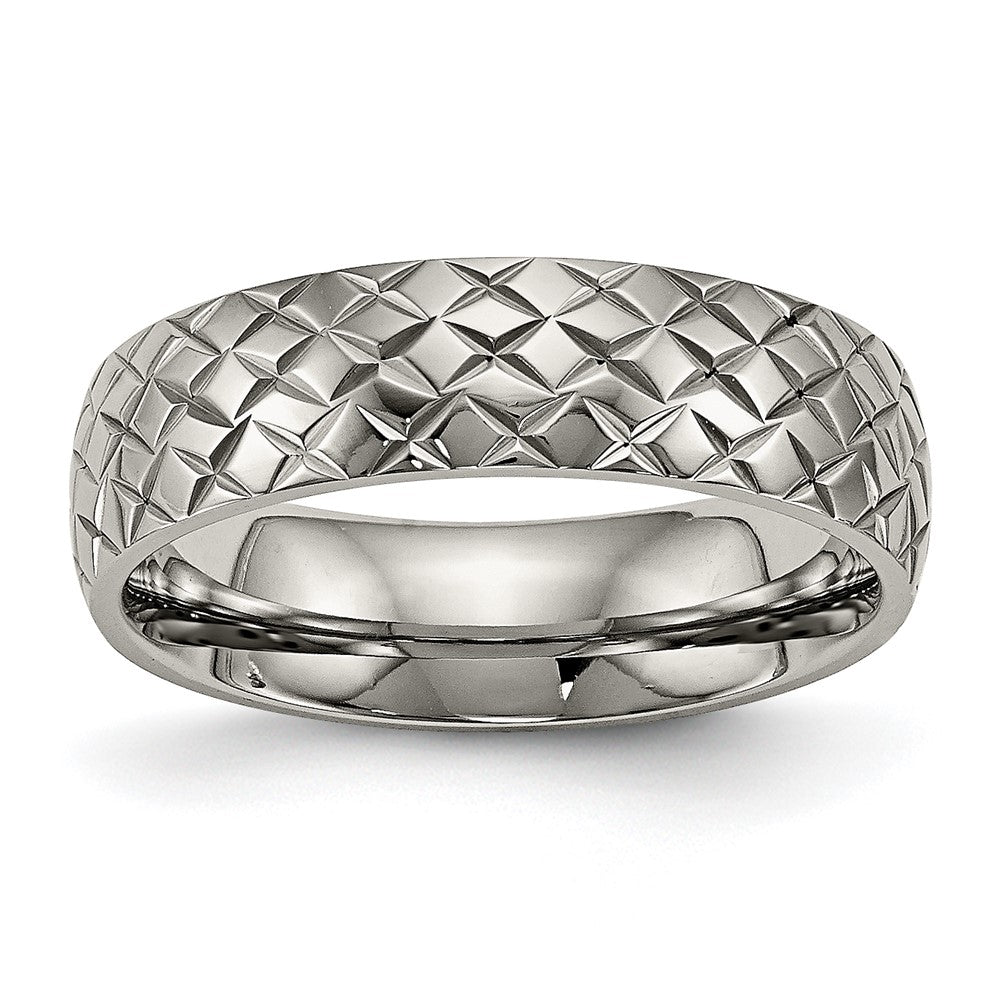 Buy Exclusive 6mm Polished & Textured Titanium Band - Stylish & Affordable!