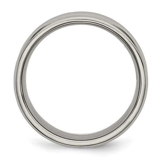 Buy Stylish 8mm Chiseled Titanium Polished Concave Band - Luxury Quality!