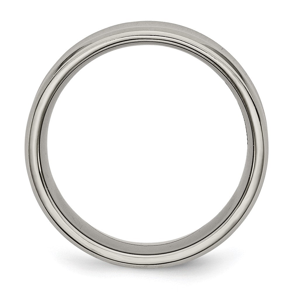 Buy Stylish 8mm Chisel Titanium Polished Beveled Edge Concave Band