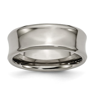 Buy Stylish 8mm Chiseled Titanium Polished Concave Band - Luxury Quality!