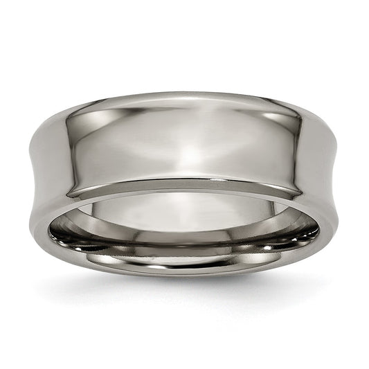 Buy Stylish 8mm Chisel Titanium Polished Concave Band - Luxury Value Ring