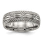 Exclusive 7mm Chiseled Titanium Polished Diamond-Cut Ring | Stylish Value!-11