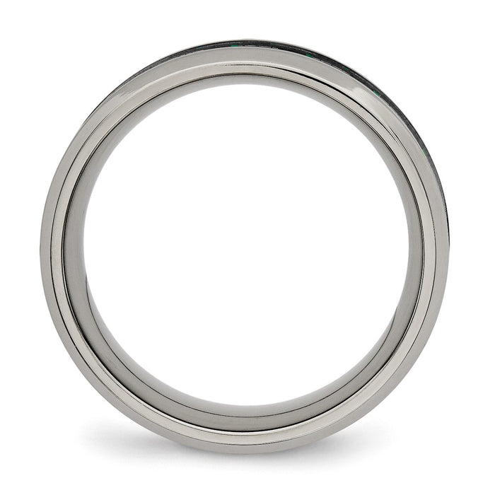 Exclusive 8mm Chisel Titanium Band with Polished Finish & Carbon Fiber Inlay-2