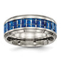 Buy Exclusive 8mm Titanium Band with Blue & White Carbon Fiber Inlay - Stylish!-5