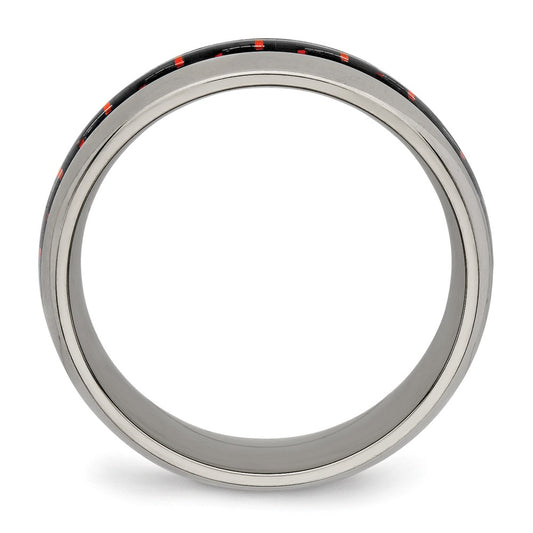 Buy High-Quality 8mm Titanium Band with Polished Finish & Carbon Fiber Inlay