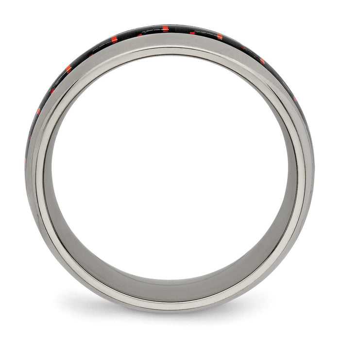 Buy High-Quality 8mm Titanium Band with Polished Finish & Carbon Fiber Inlay-2