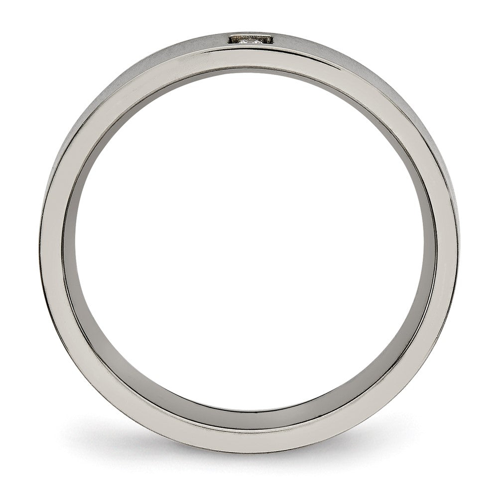 Buy Stylish 4mm Chisel Titanium Comfort Fit Band with CZ Accents - Luxury Value