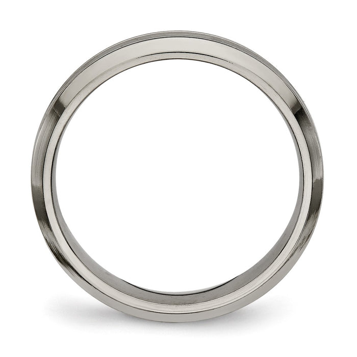Buy Stylish Chisel Titanium Polished 3.75mm Comfort Fit Ring - Affordable Luxury-2