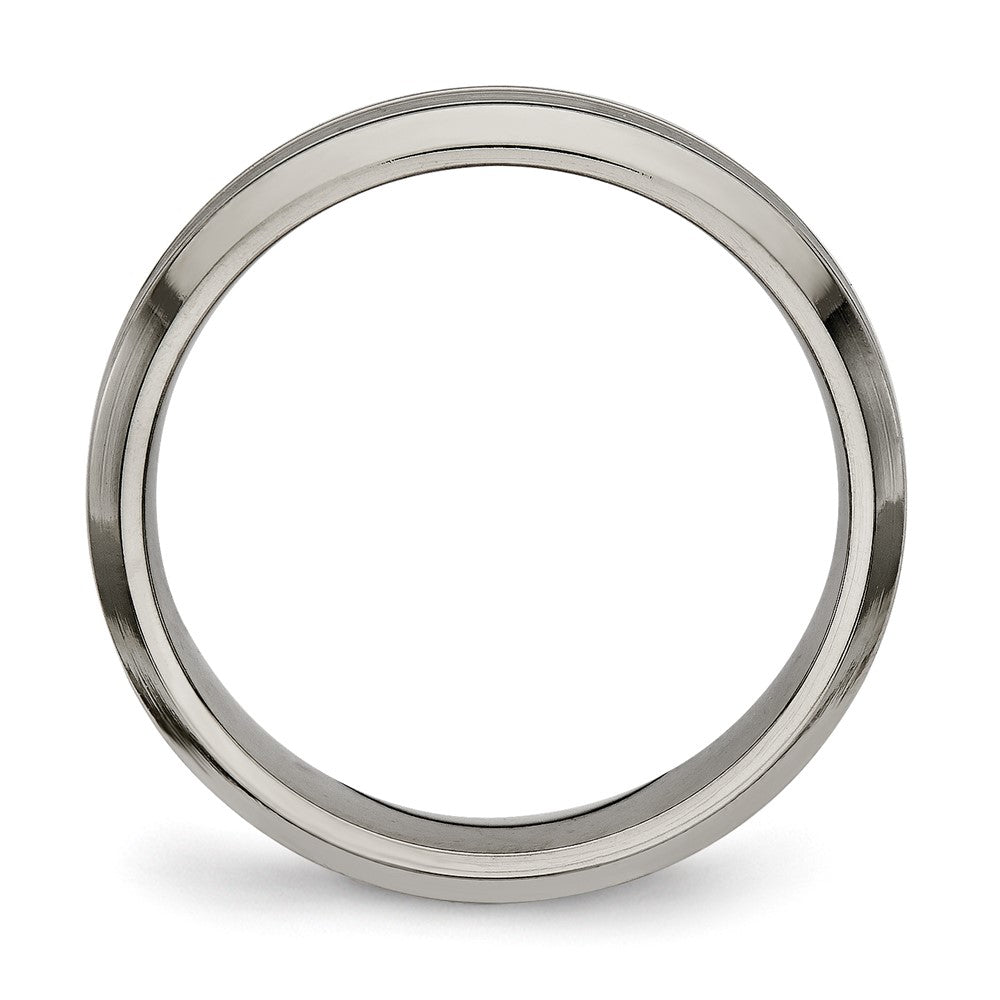 Buy Stylish Chisel Titanium Polished 3.75mm Grooved Comfort Fit Ring - Value!
