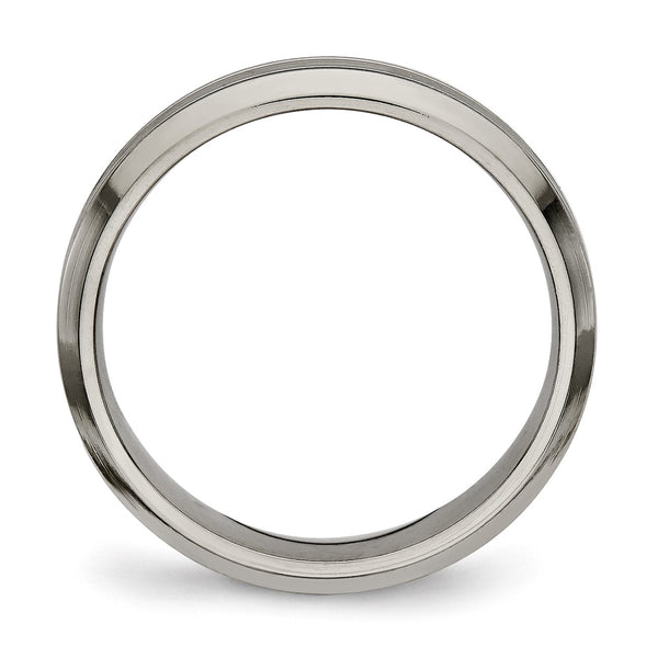 Chisel Titanium Polished 3.75mm Grooved Comfort Fit Ring