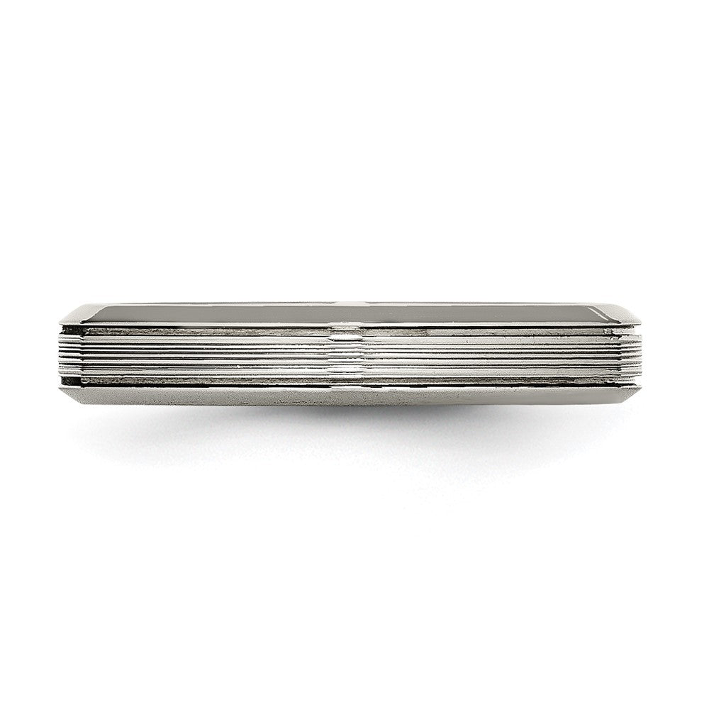 Buy Stylish Chisel Titanium Polished 3.75mm Comfort Fit Ring - Affordable Luxury