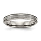 Buy Stylish Chisel Titanium Polished 3.75mm Grooved Comfort Fit Ring - Value!-6