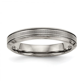 Buy Stylish Chisel Titanium Polished 3.75mm Comfort Fit Ring - Affordable Luxury