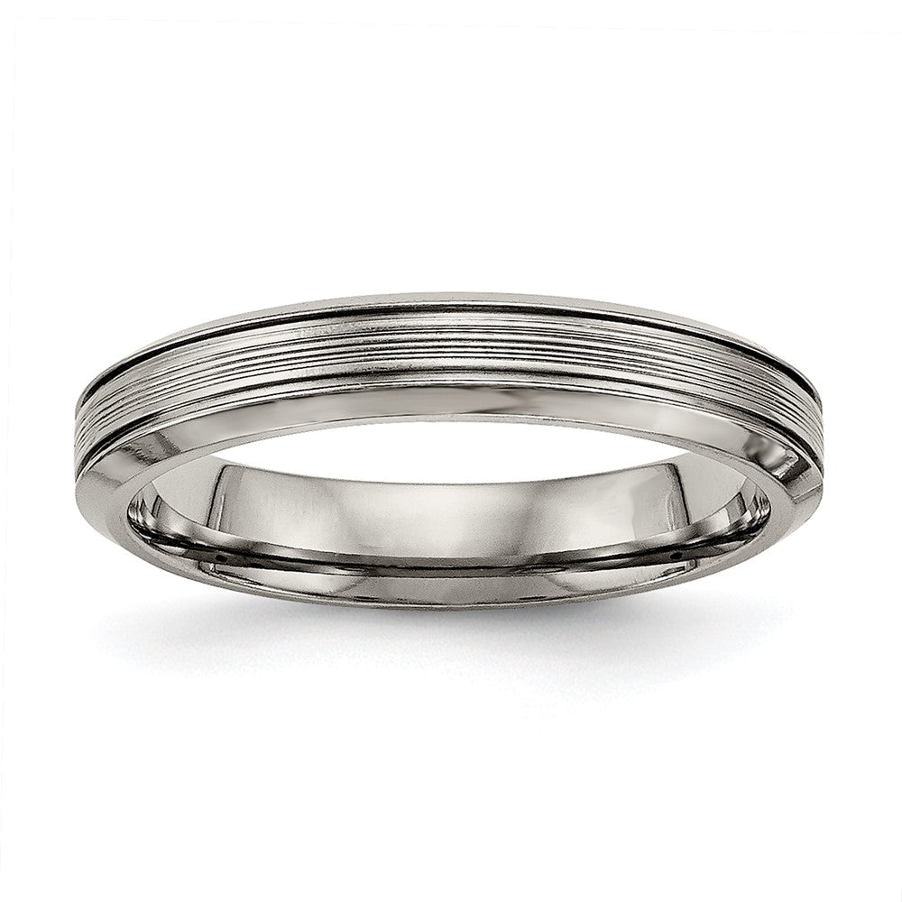 Buy High-Quality Chisel Titanium 3.75mm Grooved Comfort Fit Ring - Stylish Value!