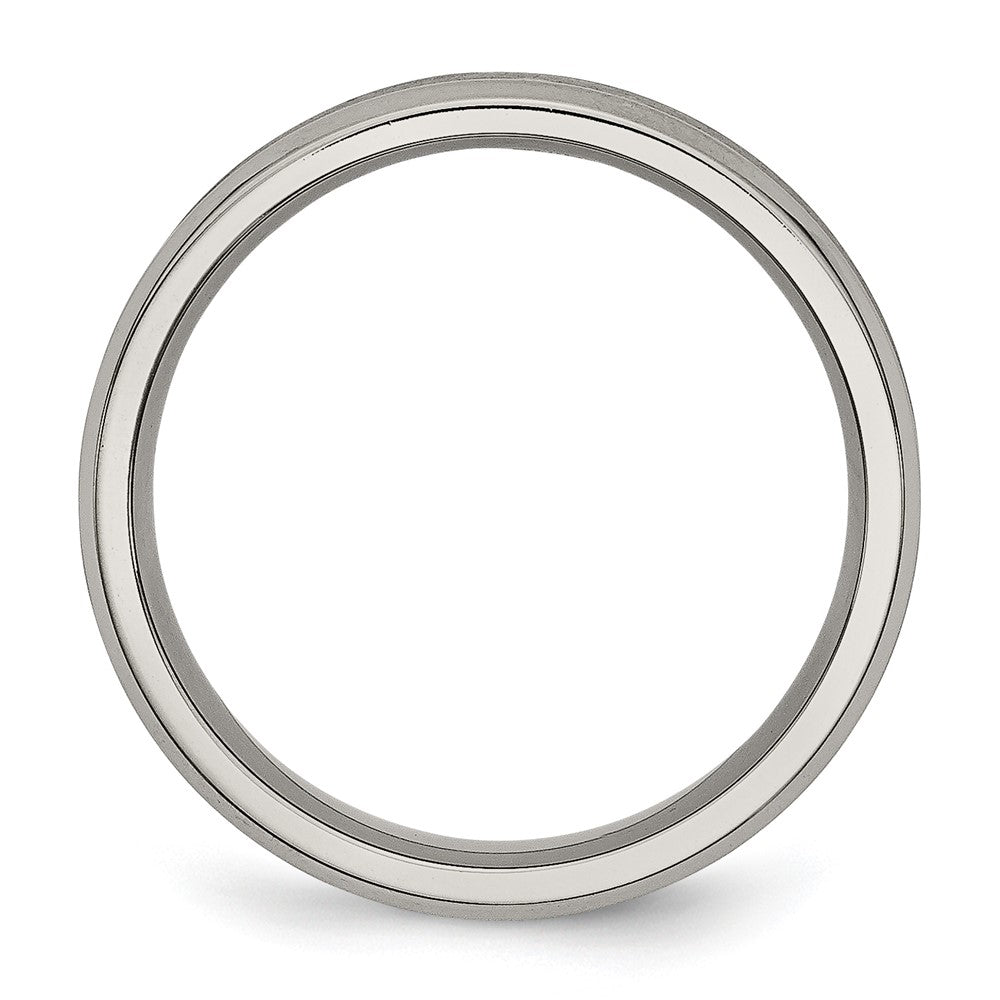 Buy Exclusive 6mm Chiseled Titanium Ring - Stylish Brushed & Polished Finish