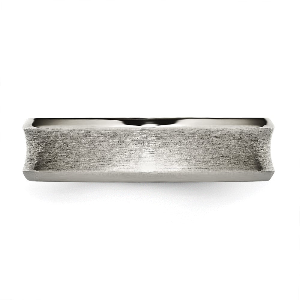 Buy Stylish 6mm Brushed & Polished Titanium Chisel Beveled Edge Band